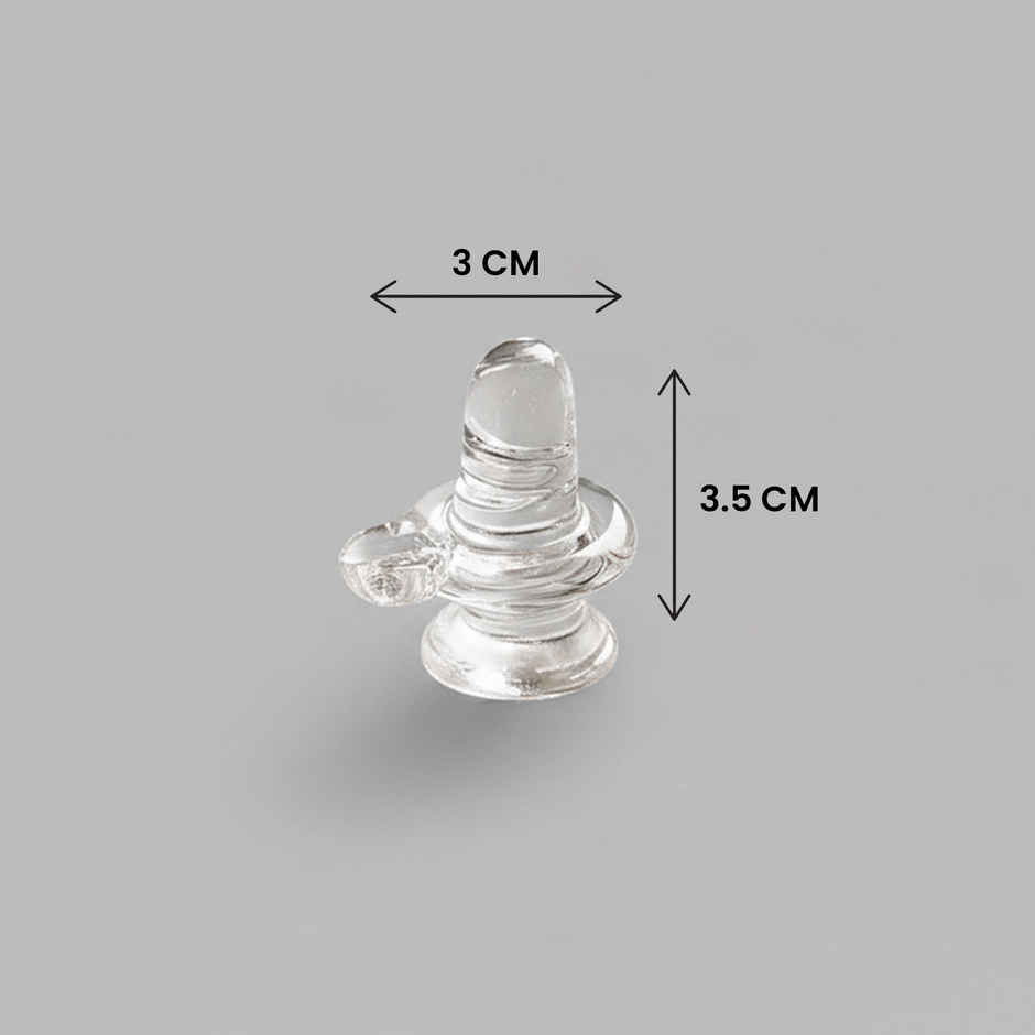 Glass Shivling | 4 Cm | Bholenath Idol for Home Temple | Svasti