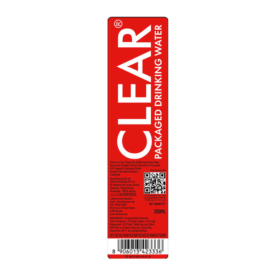 Clear Packaged Drinking Water