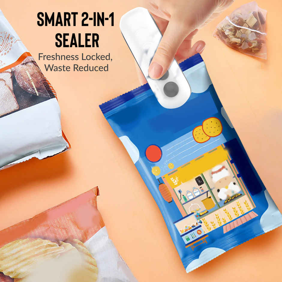 Aroma Portable Handheld Sealer for Mini Food Packet Sealer with Type C Charging Hand Held | White
