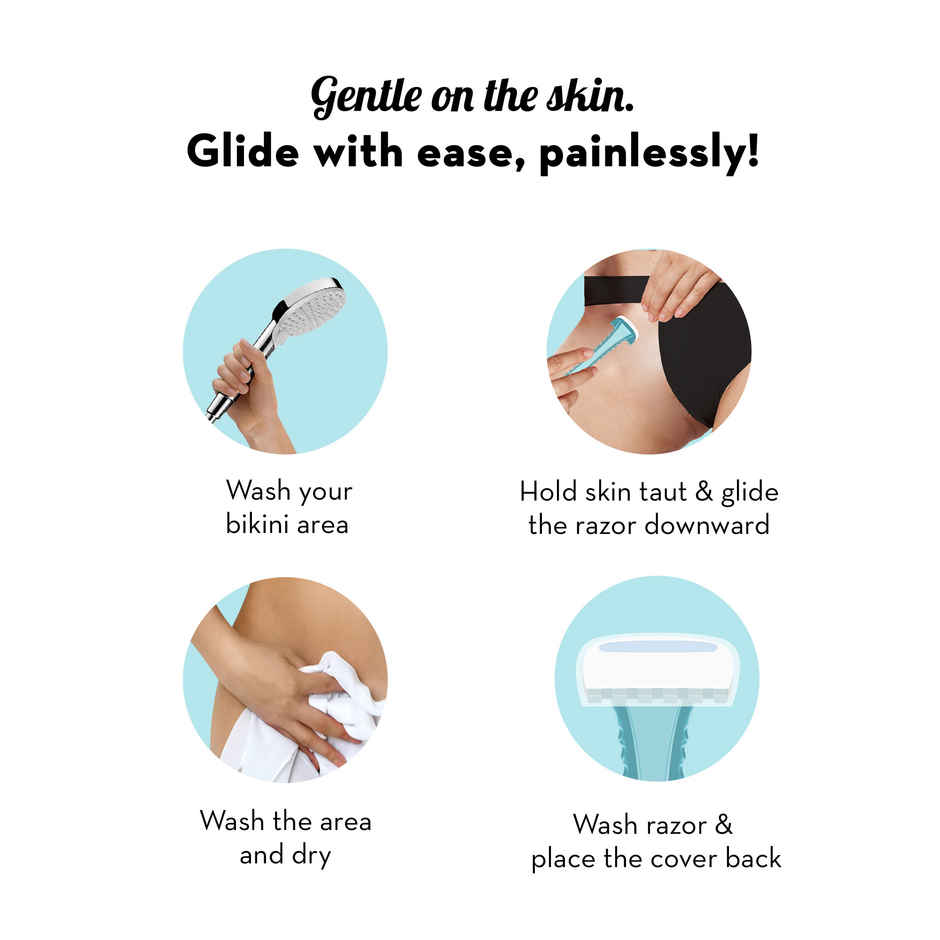 Plush Bikini Hair Removal Razor Kit For Women