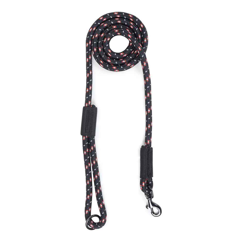 Zigly Reflective Rope Dog Leash | Suitable for Adult Dogs | Medium & Large Breeds | Black - M