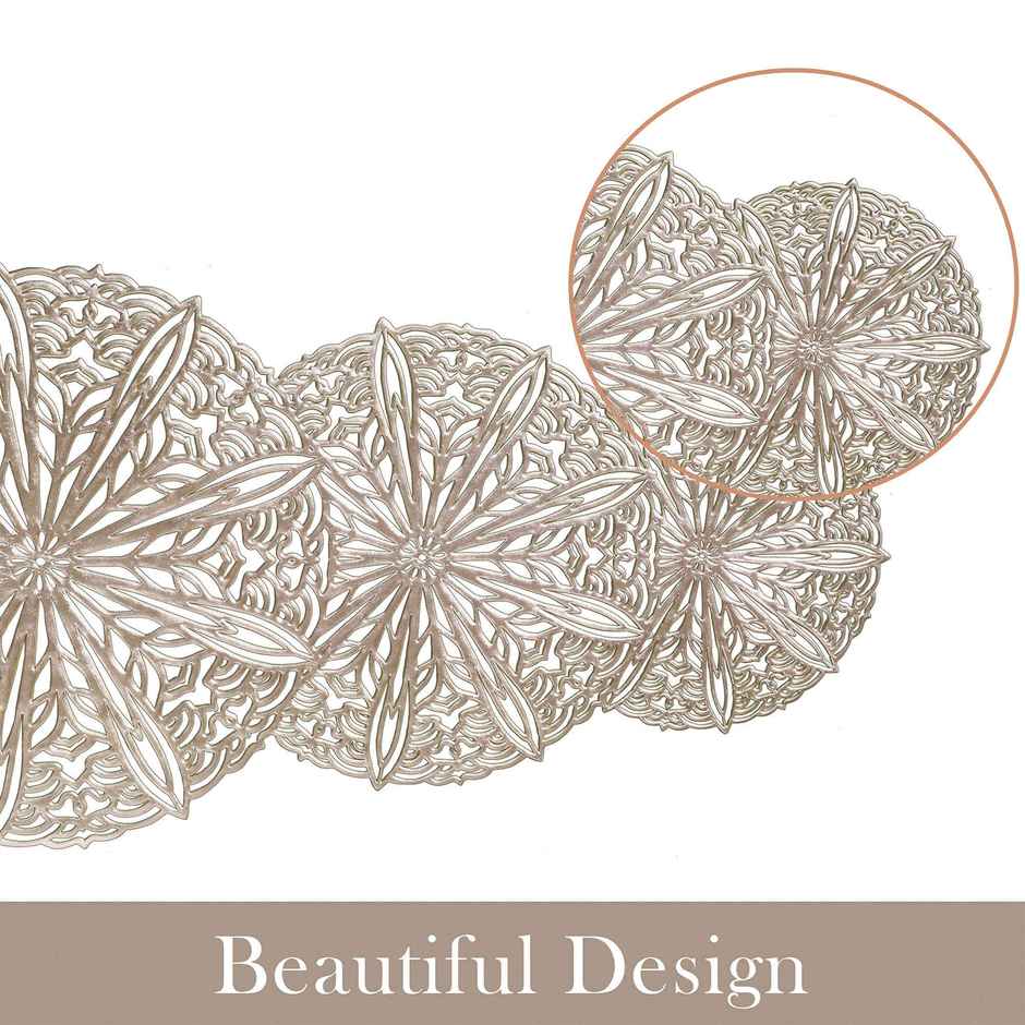 Kuber Industries Table Runner | Dining Table Runner | Gola Table Runner Cloth | Golden