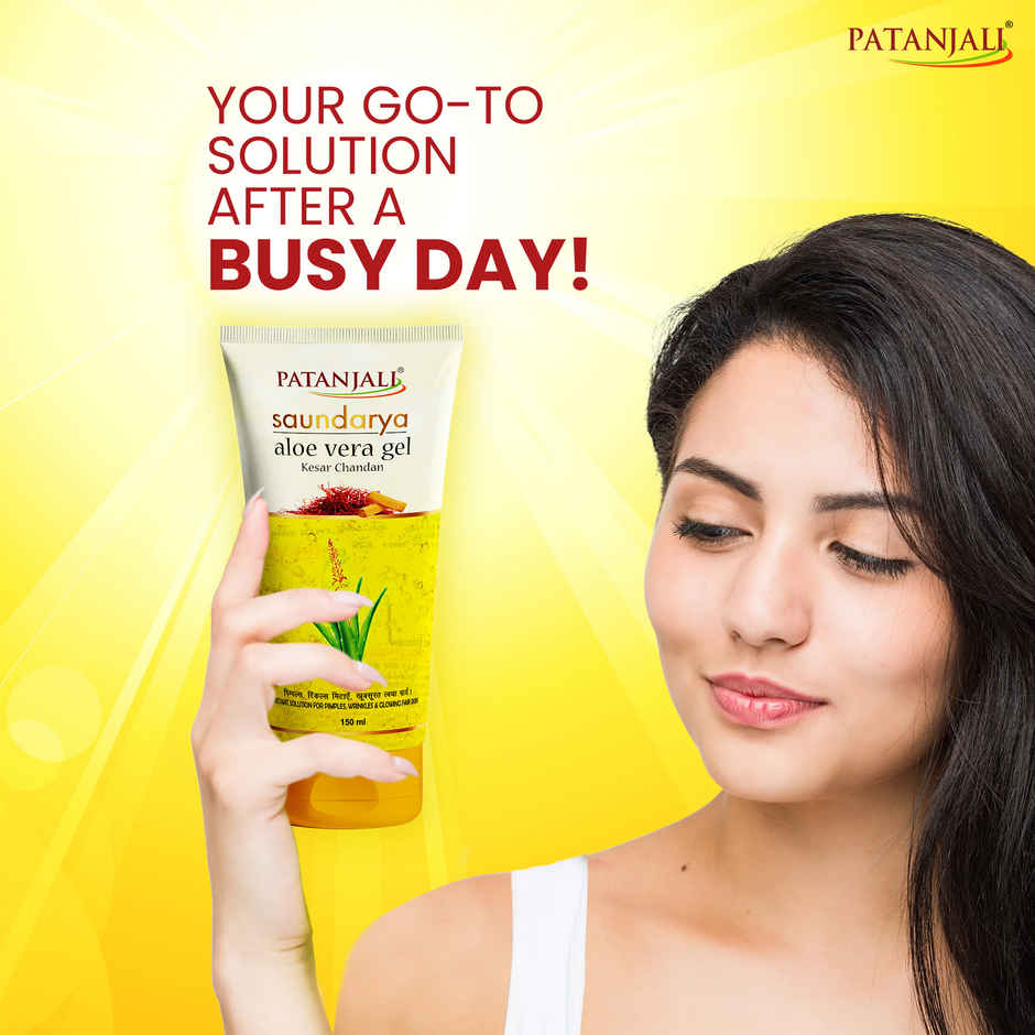 Patanjali Saundarya Kesar Chandan Aloe Gel- Saffron Sandalwood, Glow & Blemish Free