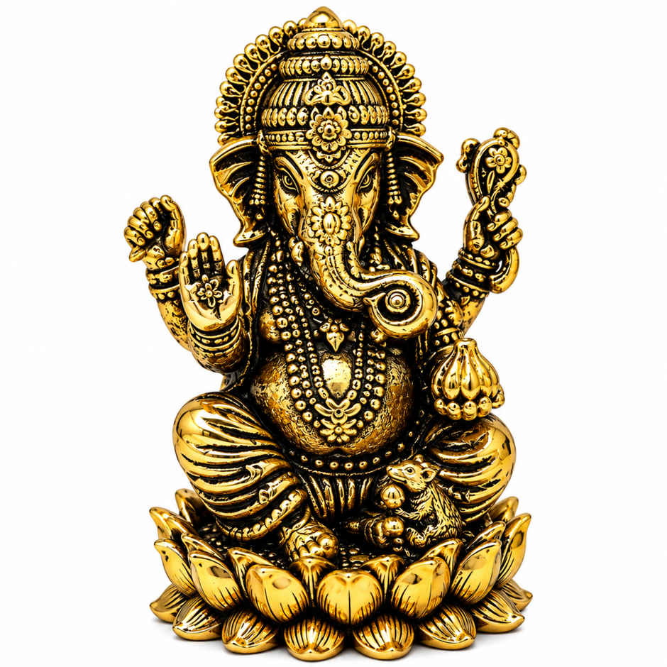 Pure Brass Ganesha Idol | Estoria Collective