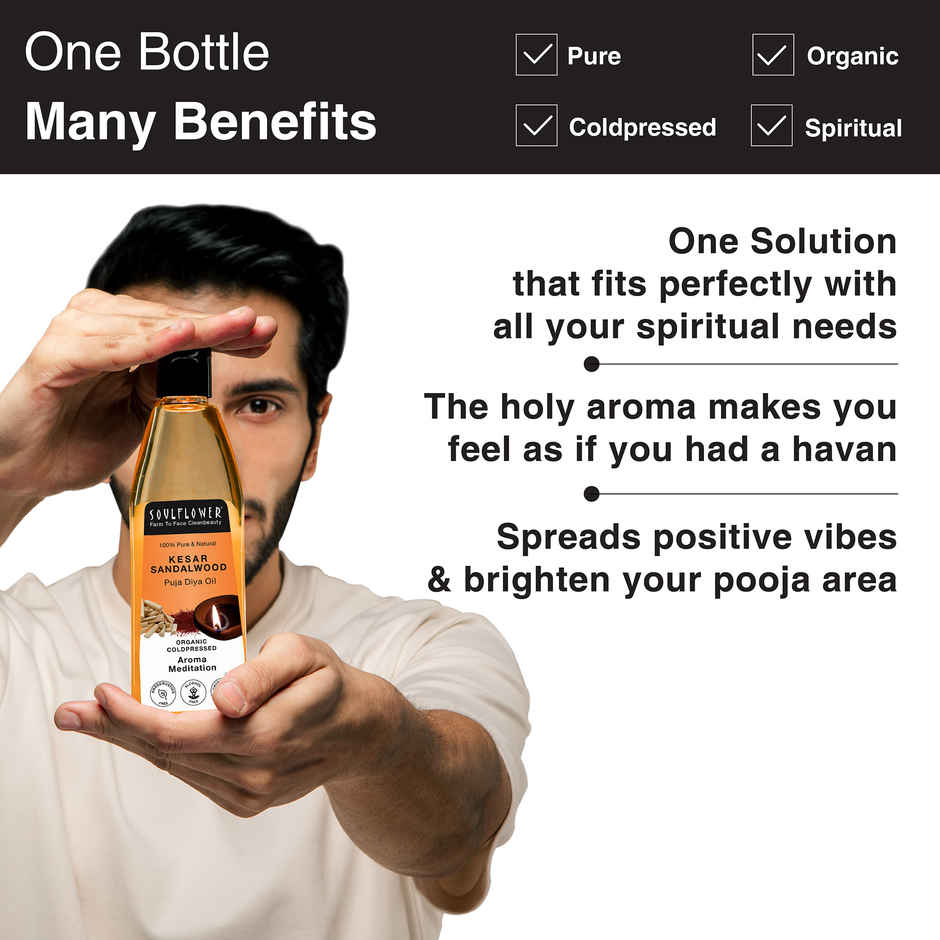 Soulflower Kesar Sandalwood Pooja Diya Oil