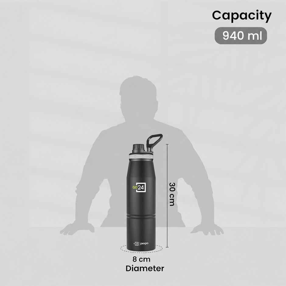 Go24 Altros Stainless Steel Hot & Cold Water Bottle | Leakproof | 3-Layer Insulation