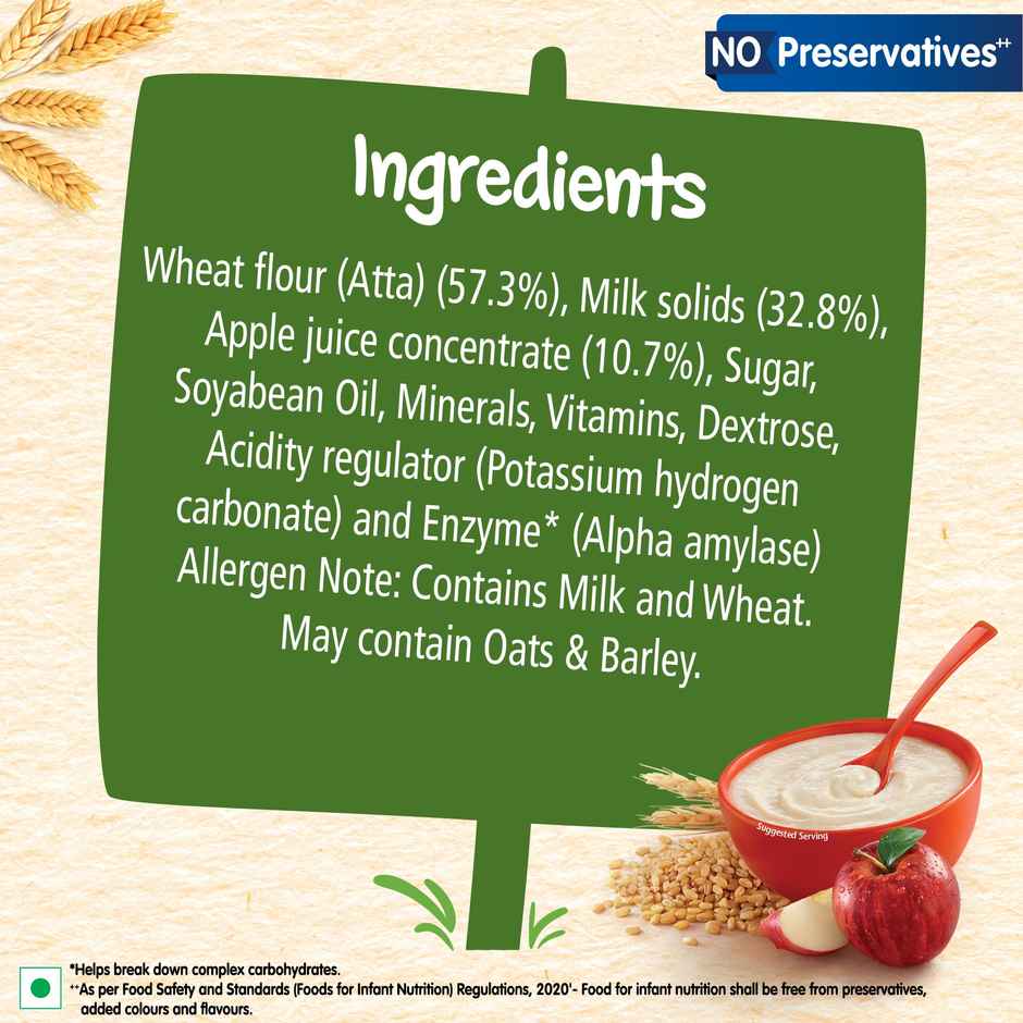 Nestle CERELAC Wheat Apple Baby Food Cereal (Source of Iron & Protein, 6 - 24 Months) Combo