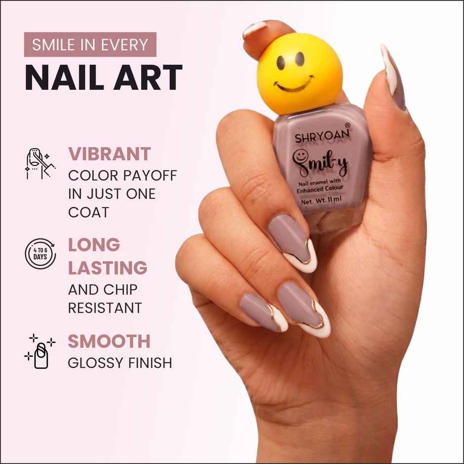Shryoan Smily Nail Enamel with Enhanced Colour | Dusty Lavender