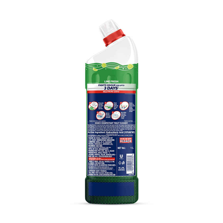 Domex Lime Fresh Toilet Cleaner | Fights Odour for Upto 3 Days