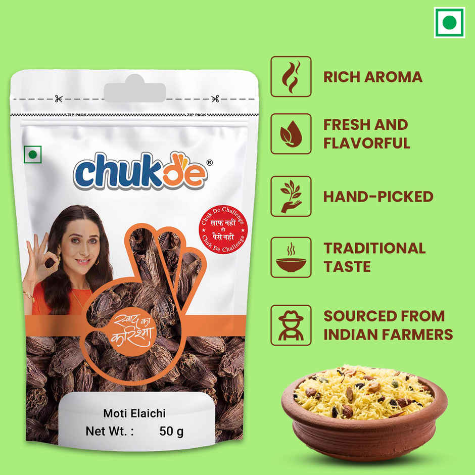 Chukde Black Cardamom Whole | Badi Elaichi Sabut