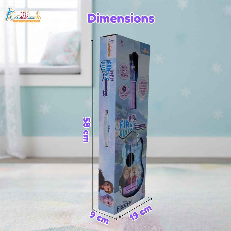 Kriiddaank Frozen Big Guitar, 4 Strings -  23 Inch; 58 cm, Early Music Learning and Development  Toy