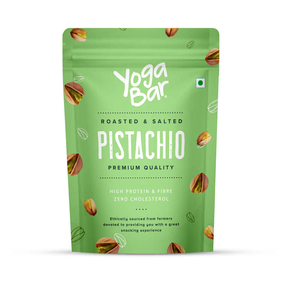 Yoga Bar Premium Pista,Roasted Salted ,Crunchy ,Rich in Protein , Fibre, Gluten Free & Low Calories