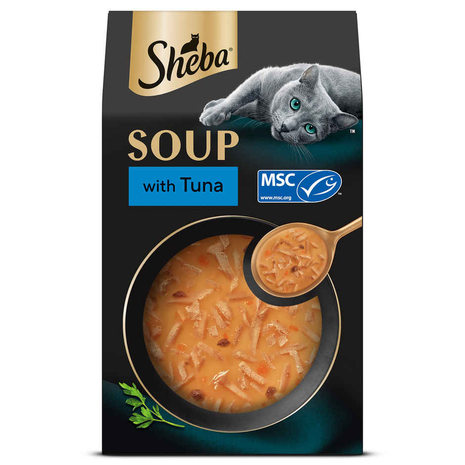 Sheba Soup With Tuna Premium Adult Wet Cat Food | Pouches Irresistible Flavor