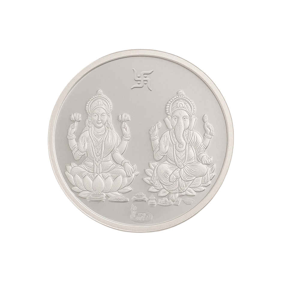 Lakshmi Ganesh Pure Silver Coin| 999 Purity | 10 g | Augmont