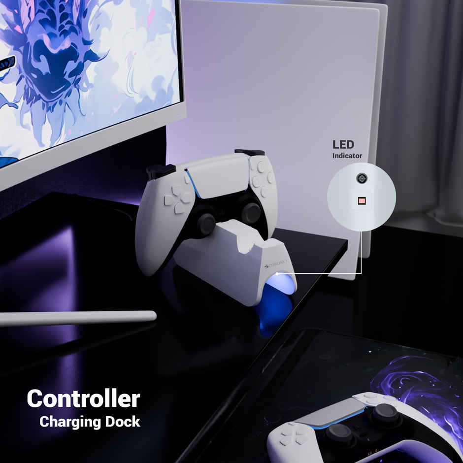 Zebronics PS5C Charging Dock | For PS5 | 3H Fast Charge | DualSense | LED Indicator | Anti Slip