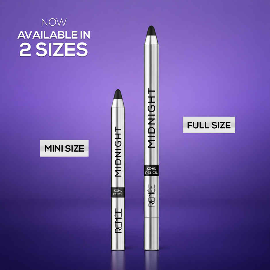 Renee Midnight Mini Kohl Pencil | Darkest Black | Smudgeproof | Waterproof