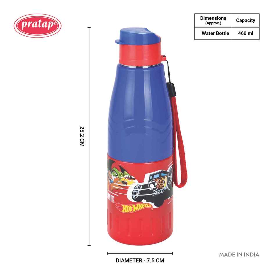 Hot Wheels Kids Stainless Steel Insulated Water Bottle Leak Proof BPA Free with Carry Strap