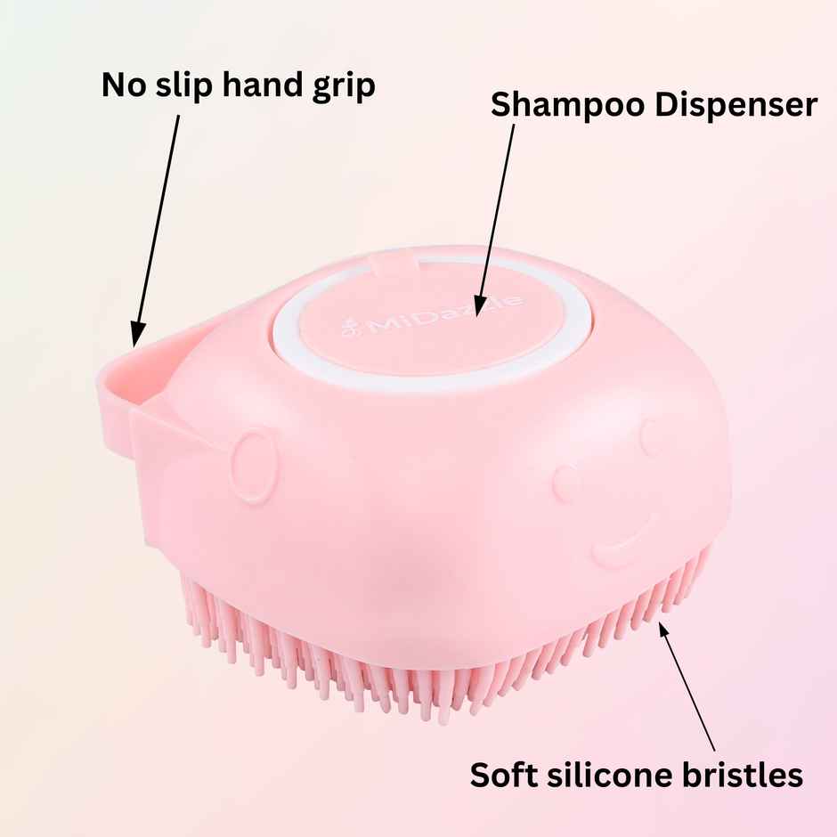 Midazzle Silicone Massage Bath Scrubber with Soap Dispenser | Assorted | MISB6202