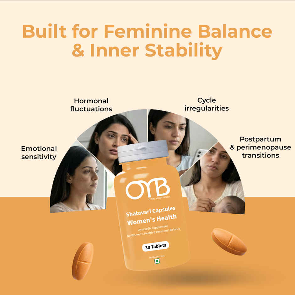 OYB Shatavari Tablets for Women's Health & Hormonal Balance | 30 Tablets | OYB Shatavari