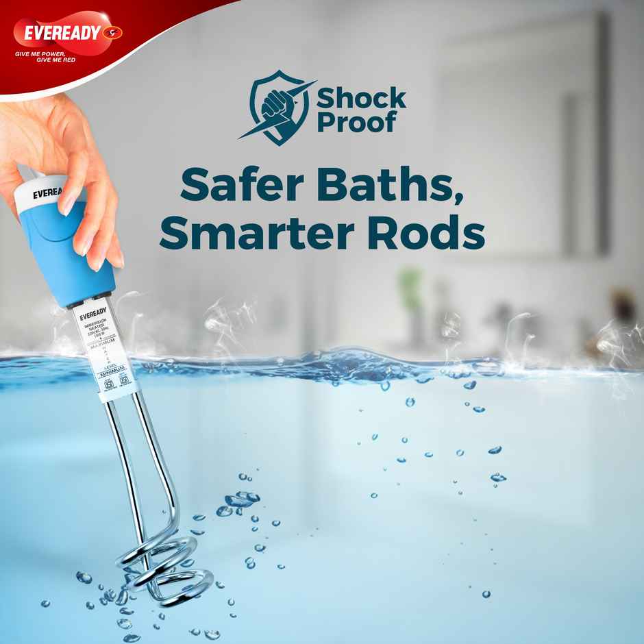 Eveready Epoxy Immersion Heater Rod | 1500W | Rust-Resistant & Long Life | 2 Years Warranty | 16 A Plug