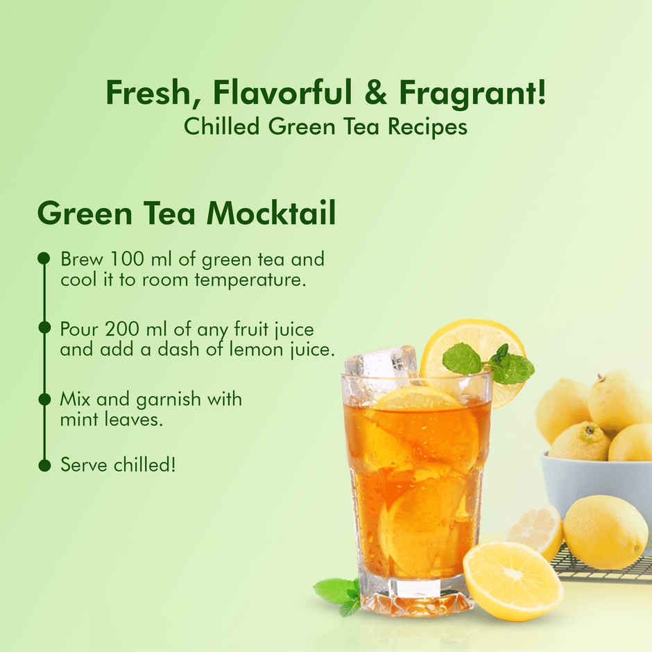 Eco Valley Organic Green Tea- Ginger Mulethi Lemon| Boost Energy, Helps Burn Body Fat| Zero Calories