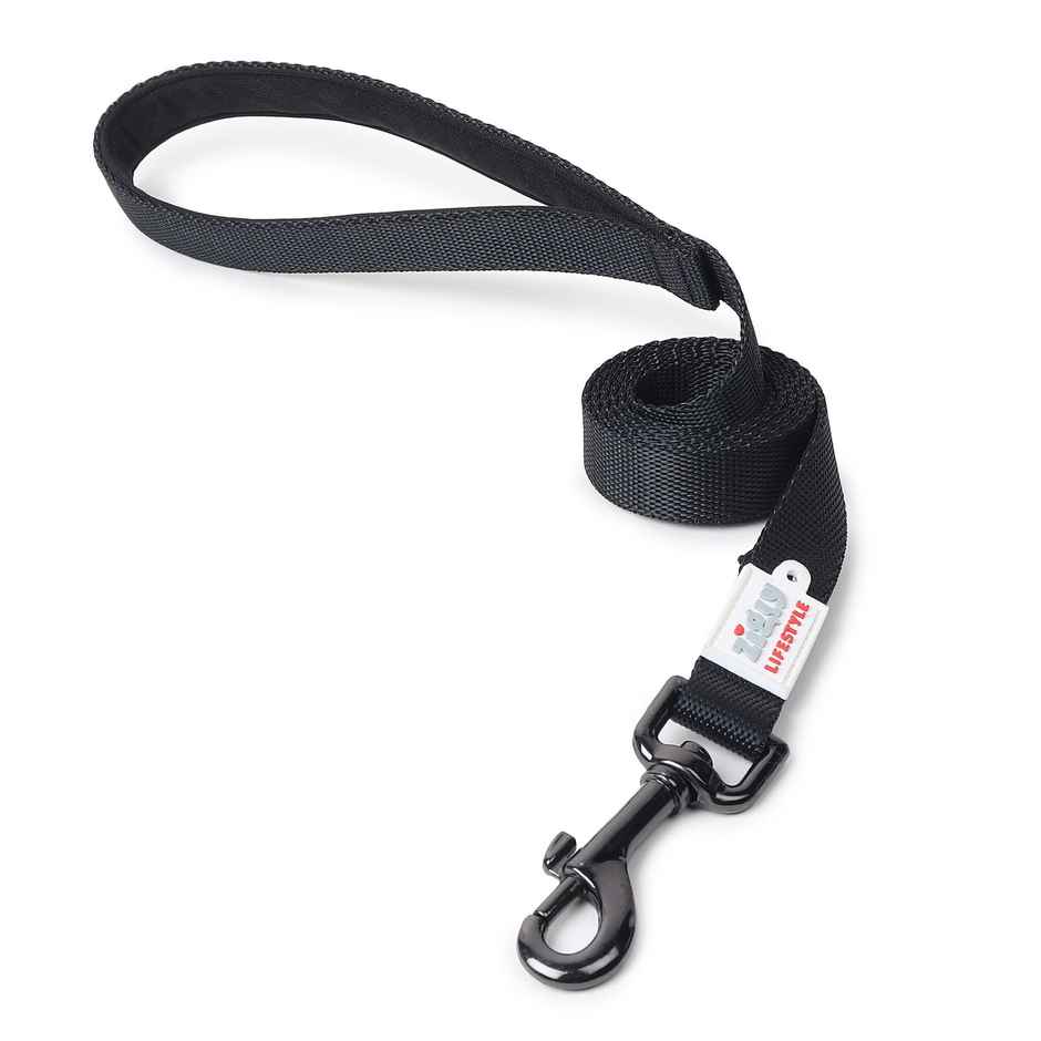 Zigly Padded Dog Leash | Suitable for Puppy & Adult Dogs | All Breeds | Black - M