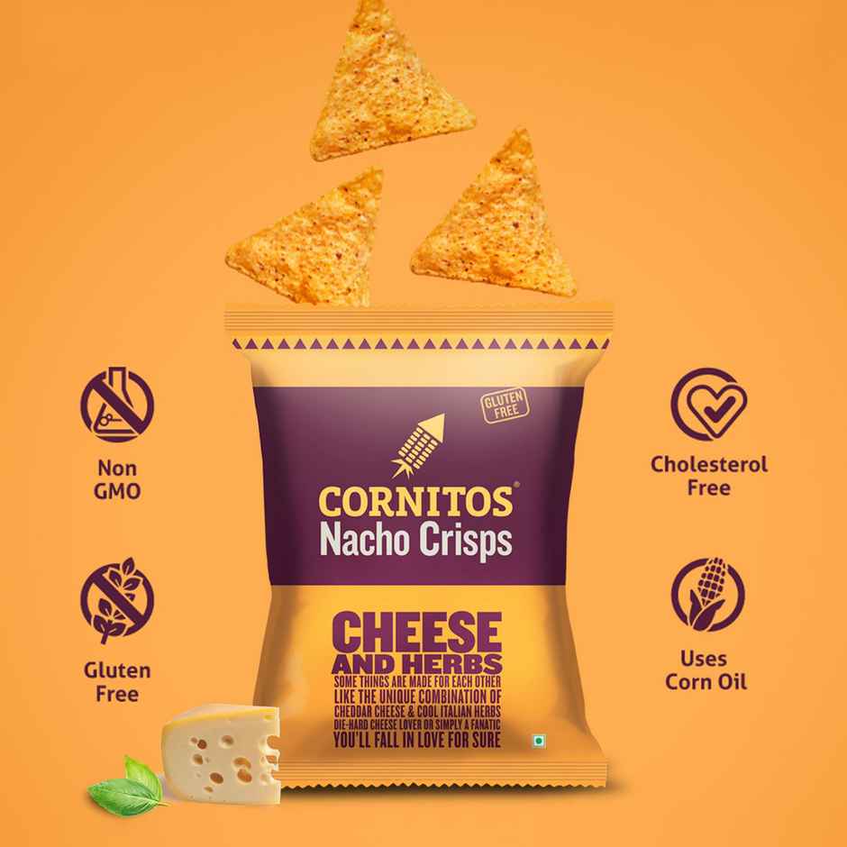 Cornitos Nacho Chips | Cheese And Herbs | Crunchy & Enjoyable