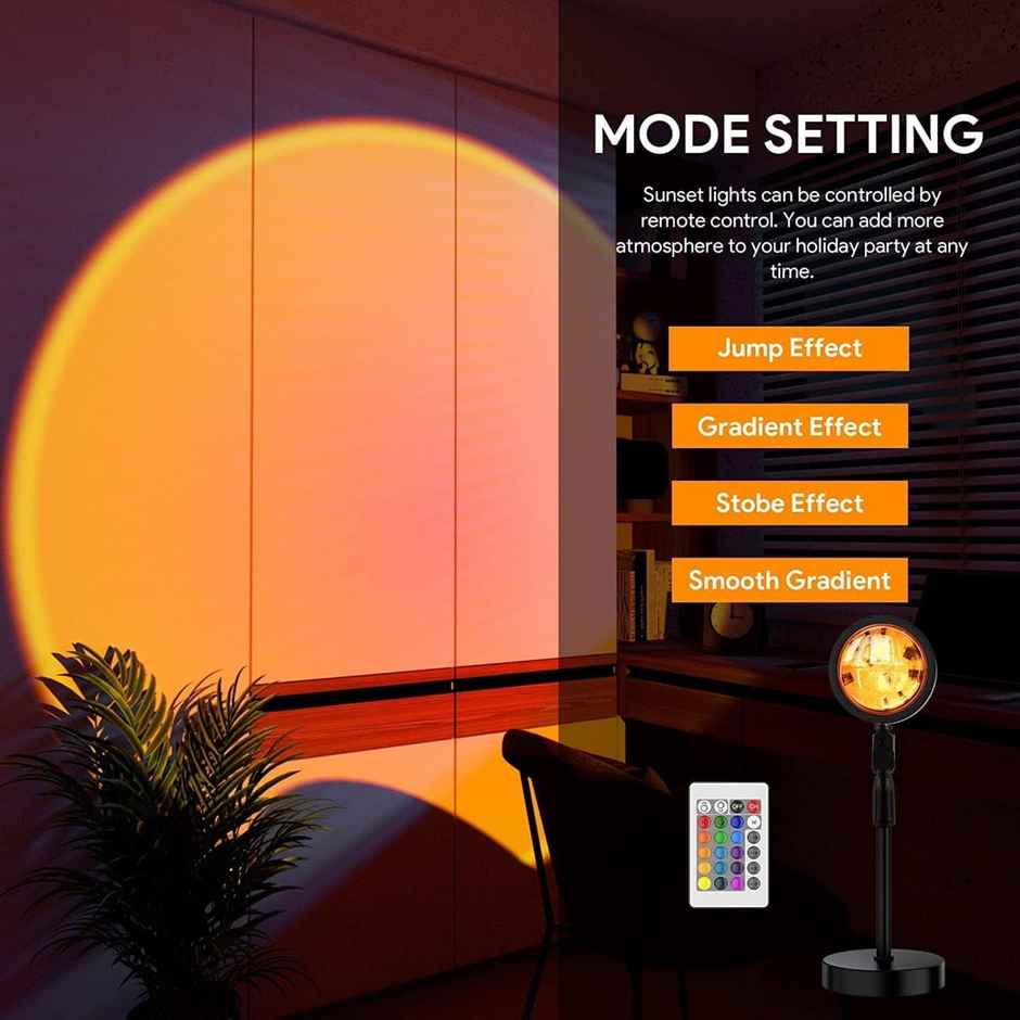 Desidiya Sunset Lamp Projection: Romantic 16 Colors Changing Night Light With Remote For Family A