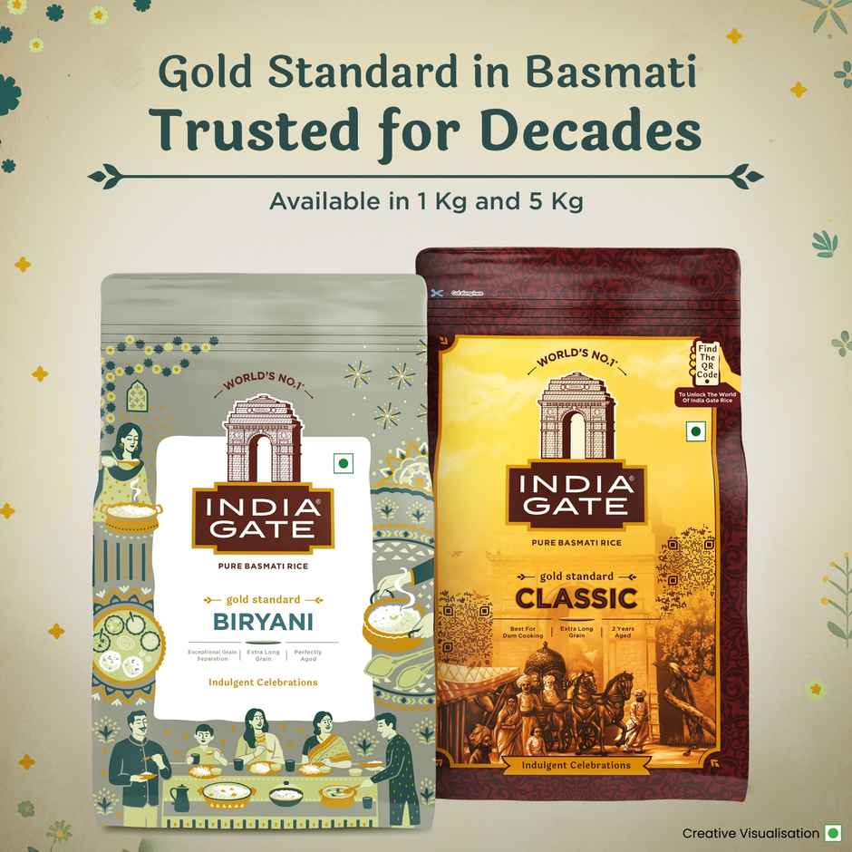 India Gate Biryani Gold Standard Basmati Rice | Perfectly Aged