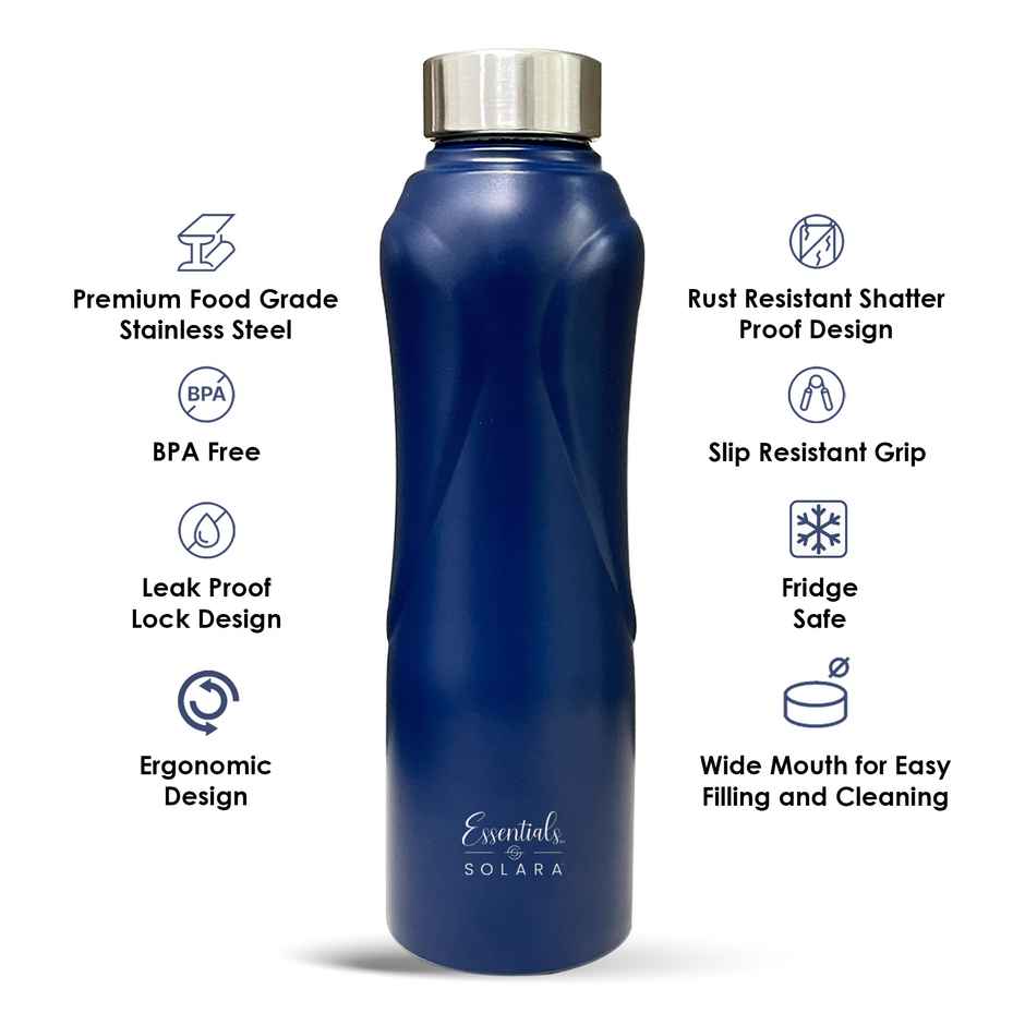 Solara Stainless Steel Water Bottle 1 L Dark Blue
