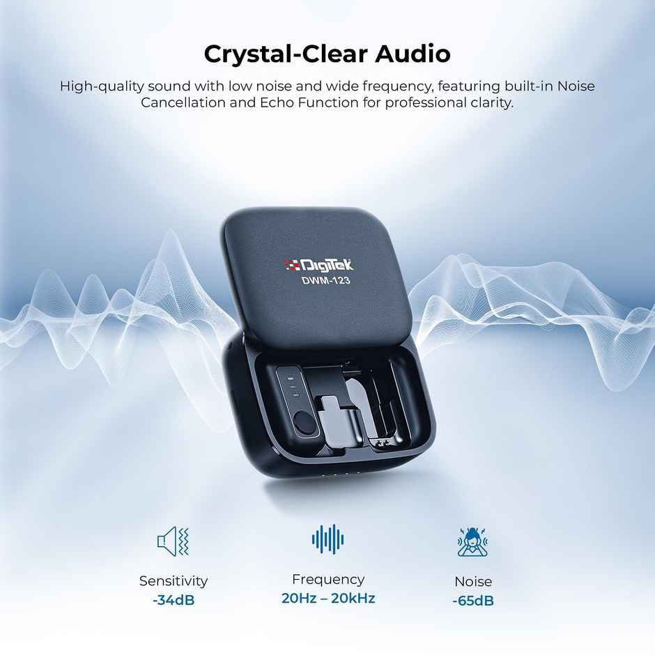 DWM-123 2 in 1 Wireless Microphone | 60m Range | USB C | For iPhone 15+ & Android | Type-C Connector Type