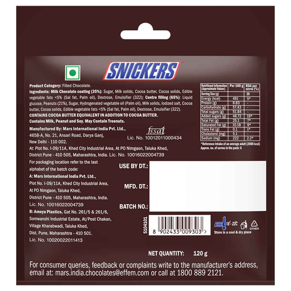   Snickers Peanut Filled Chocolate Bar