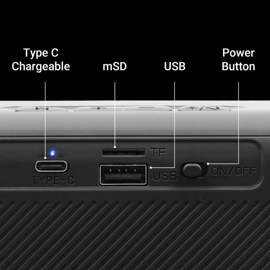 Zebronics County 7 BT Speaker | 8 W | 15 Hours Playback | Passive Radiator | Black
