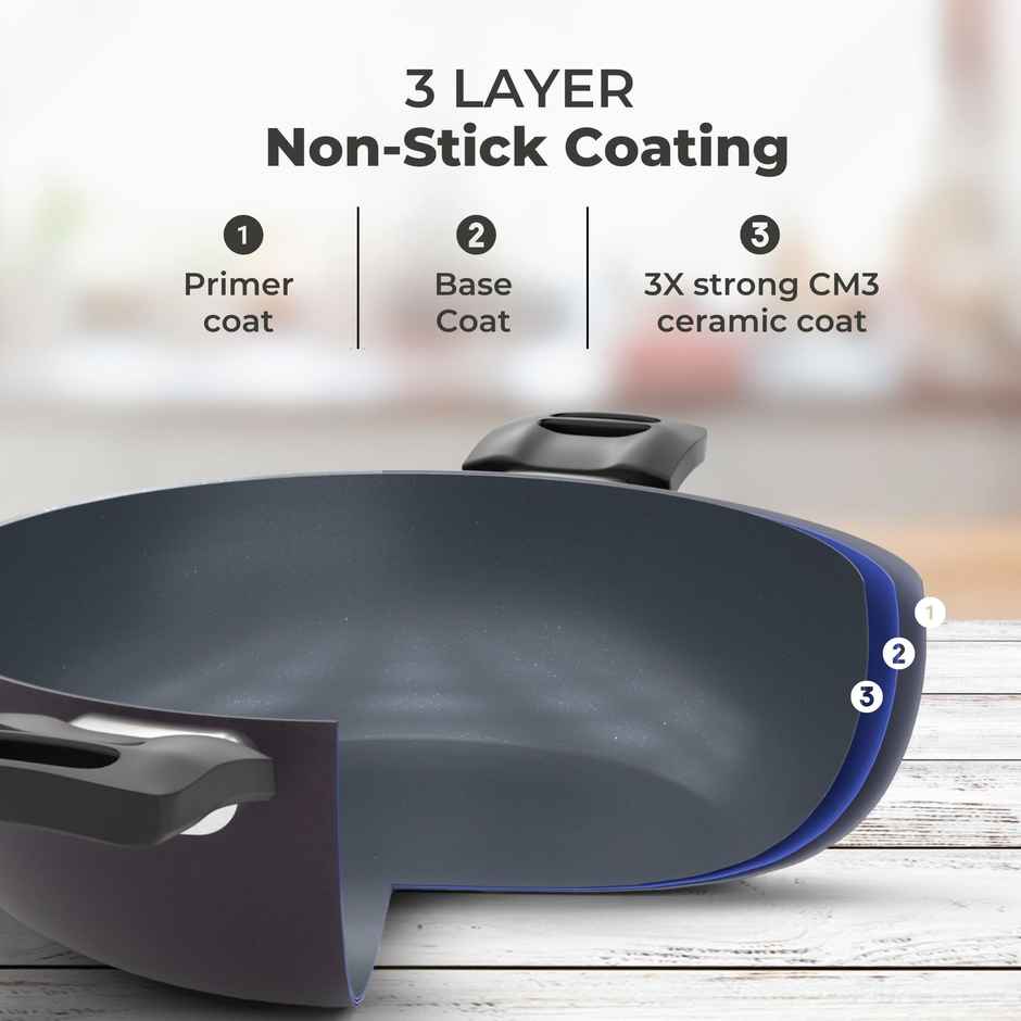 Tower Cerasure Non-Stick Kadhai | 24 cm | Gas & Induction Compatible