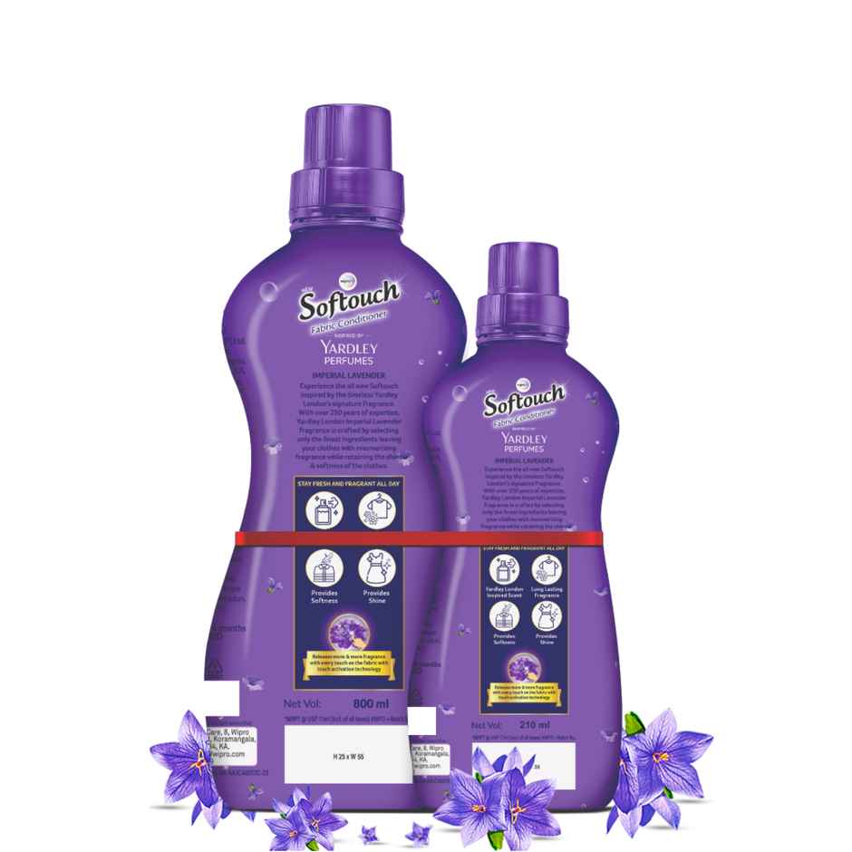 Softouch Yardley Fabric Conditioner|Long lasting Fragrance|Imperial Lavender - 800 + 210 ml