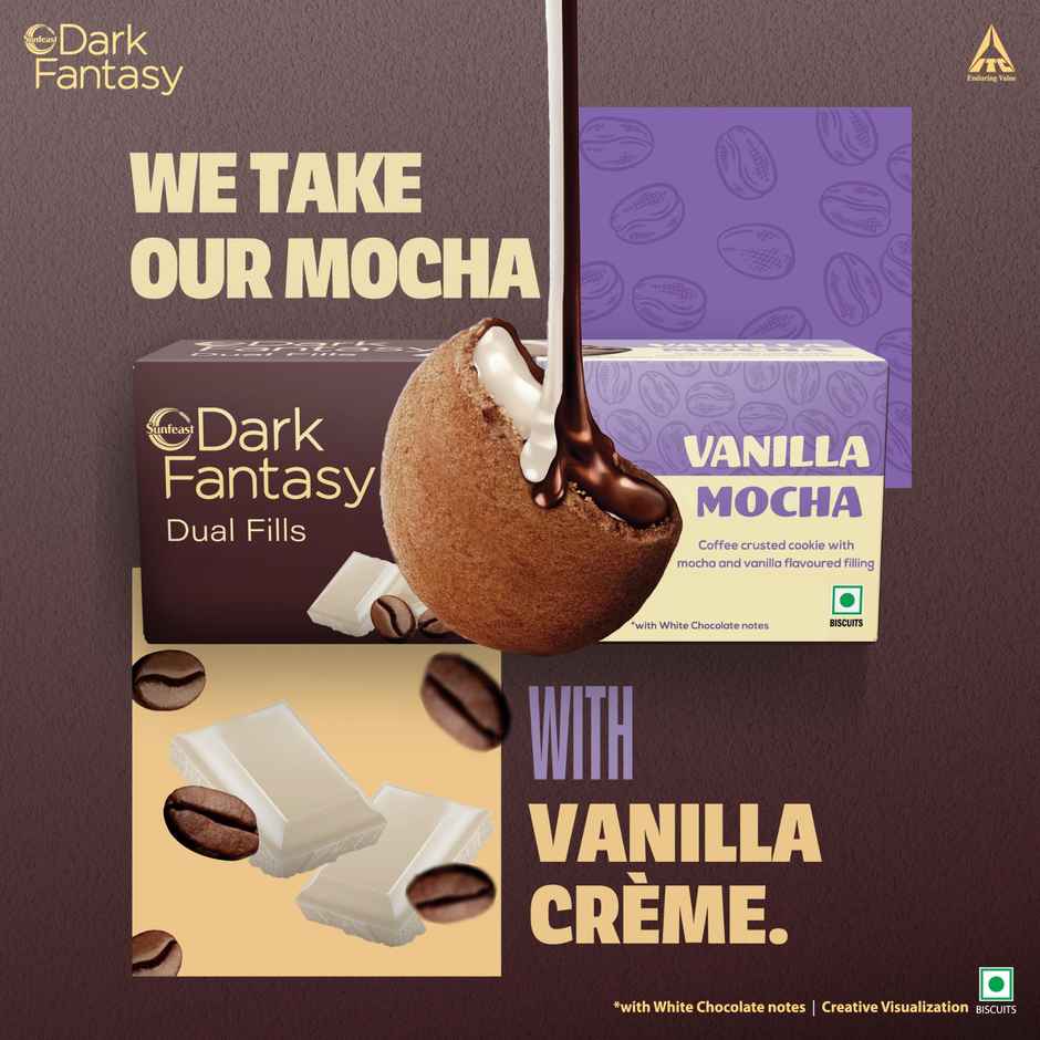 Mocha Vanilla Dual Fills Biscuit By Sunfeast Dark Fantasy