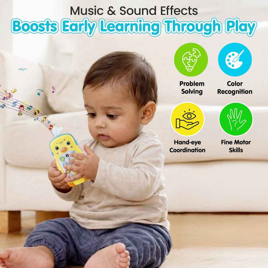 Kidology Toy Phone For Baby Mobile Phone Musical Sound Toy For Kids | Yellow