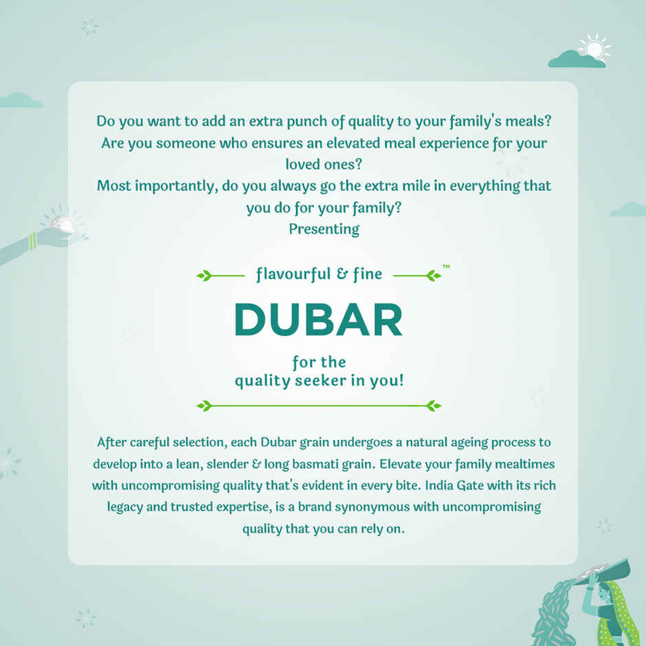 India Gate Flavourful and Fine Dubar Basmati Rice | Long and Slender Grains | Naturally Aged Combo