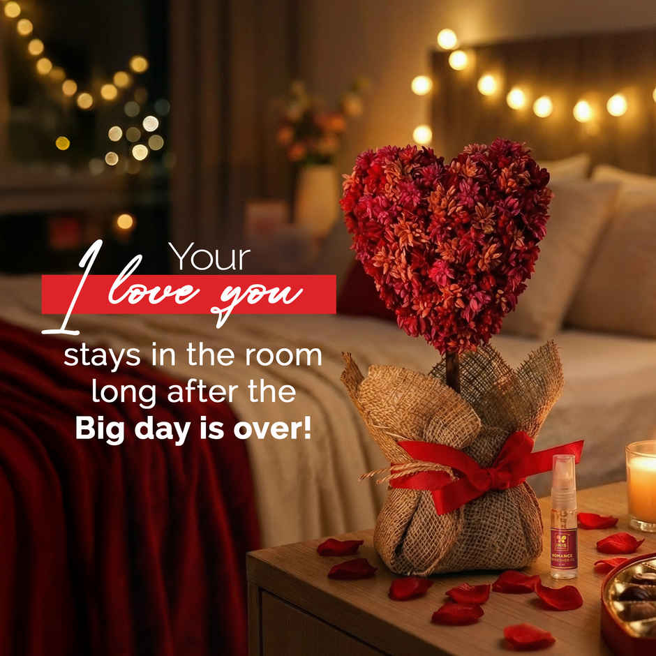 Blooming Heart Decor Set with Fragrance Spray | Ideal for Gifting | IRIS