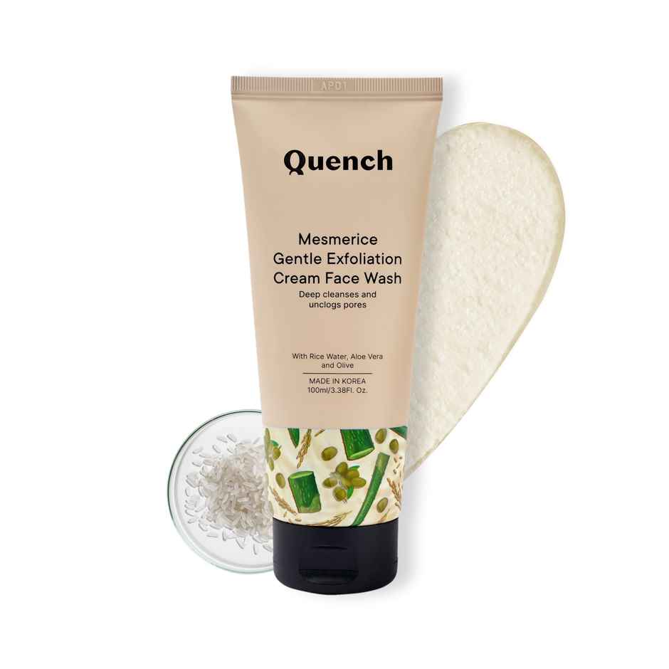 Quench Botanics Mesmerice Gentle Exfoliation Cream Face Wash | Korean Skin care, 100ml