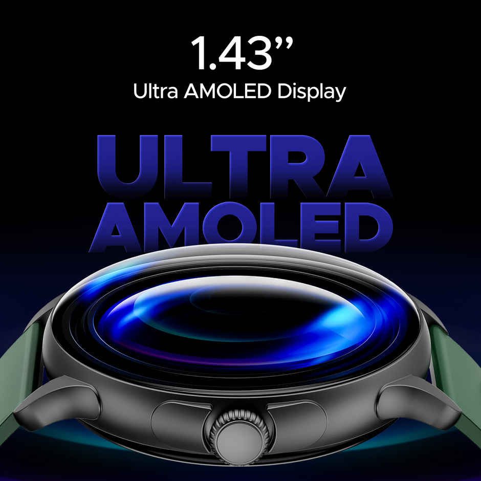 boAt Lunar Oasis Smartwatch | 1.43" AMOLED Display | BT Calling - Olive Green