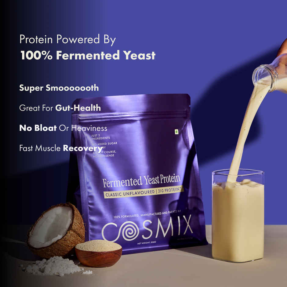 Cosmix Fermented Yeast Protein Powder | Pure Single-Source Plant Protein | Classic Unflavoured