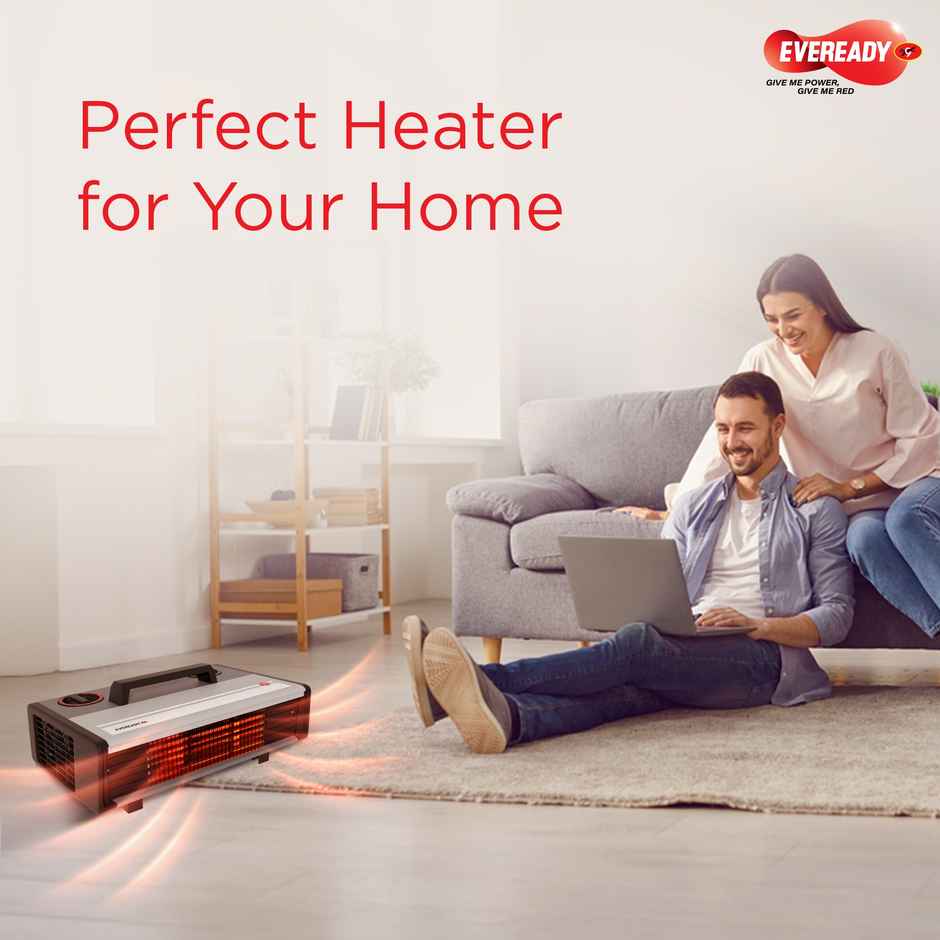 Eveready Thermaflo Heat Convector Room Heater | 2000W - ISI Mark | Black
