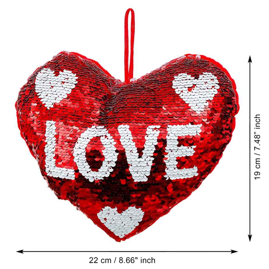 Heart Shape Love Pillow Cushion | Red & White | EcraftIndia
