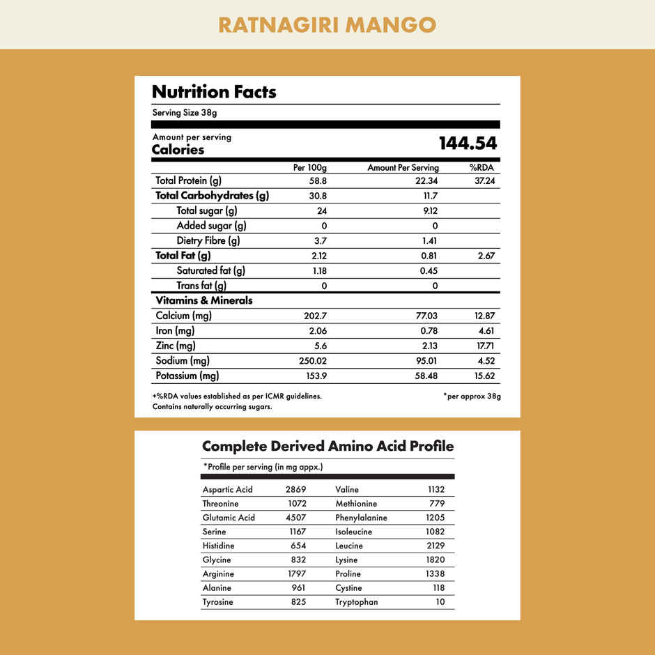 Cosmix No Nonense Plant Protein Ratnagiri Mango
