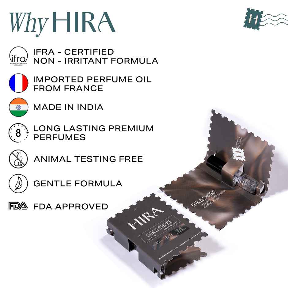 Hira Oak & Smoke Eau De Perfume Mini for Men with Leather & Cardamom Notes
