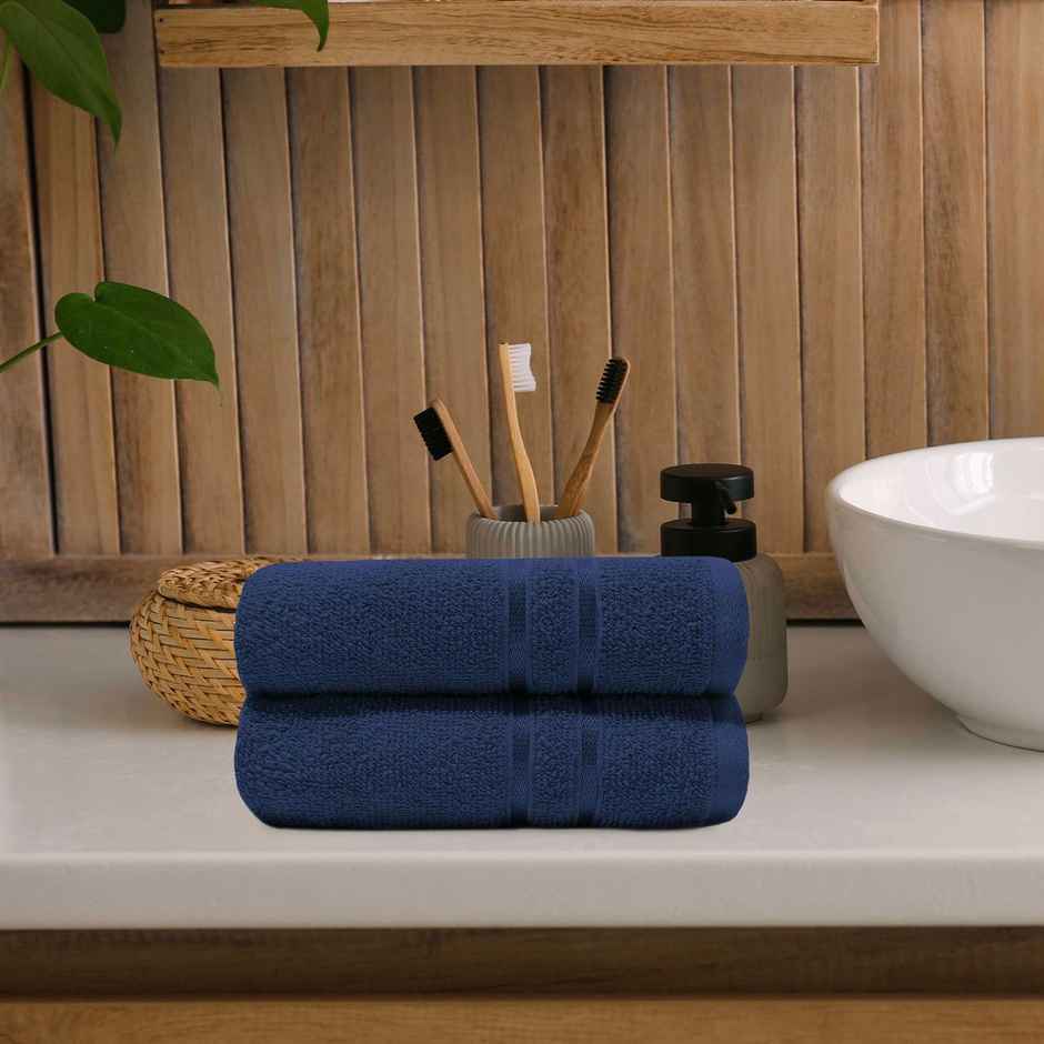 Mytrident Cotton Hand Towel | 400 GSM | Gym Towel Set - New Navy