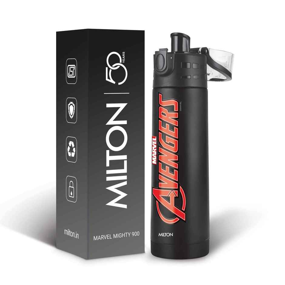 Milton Marvel Mighty Thermosteel Bottle | 750 ml | Black | Avengers