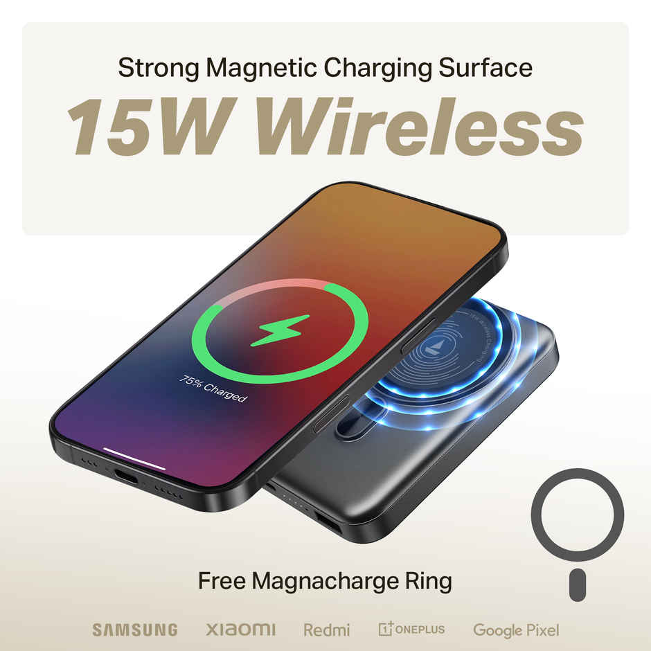 boat EnergyShroom PB331 MagnaCharge Wireless Powerbank | Ash Black