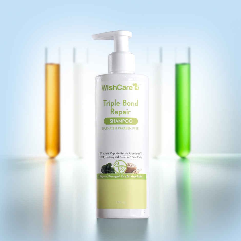 Wishcare Triple Bond Repair Shampoo - 5% Aminopeptide Complex & Pca - Repairs Damaged & Frizzy Hair